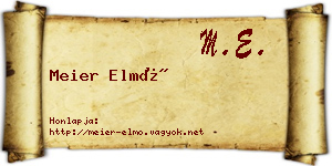 Meier Elmó névjegykártya